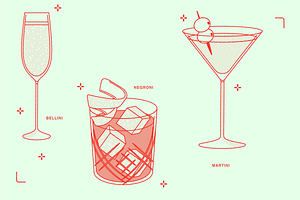 Summer Cocktails Vector Illustration