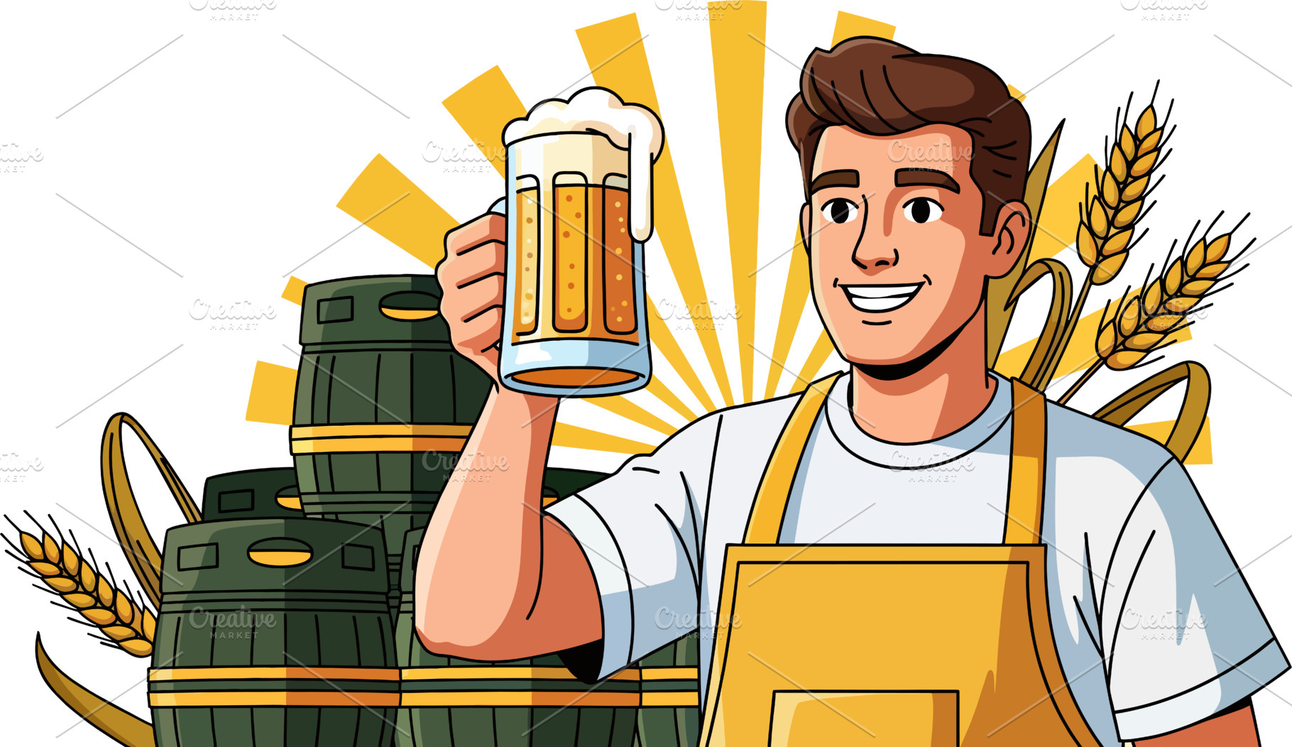 Happy Craft Brewer with a Mug of Foa, a Food & Drink Photo by angellodeco