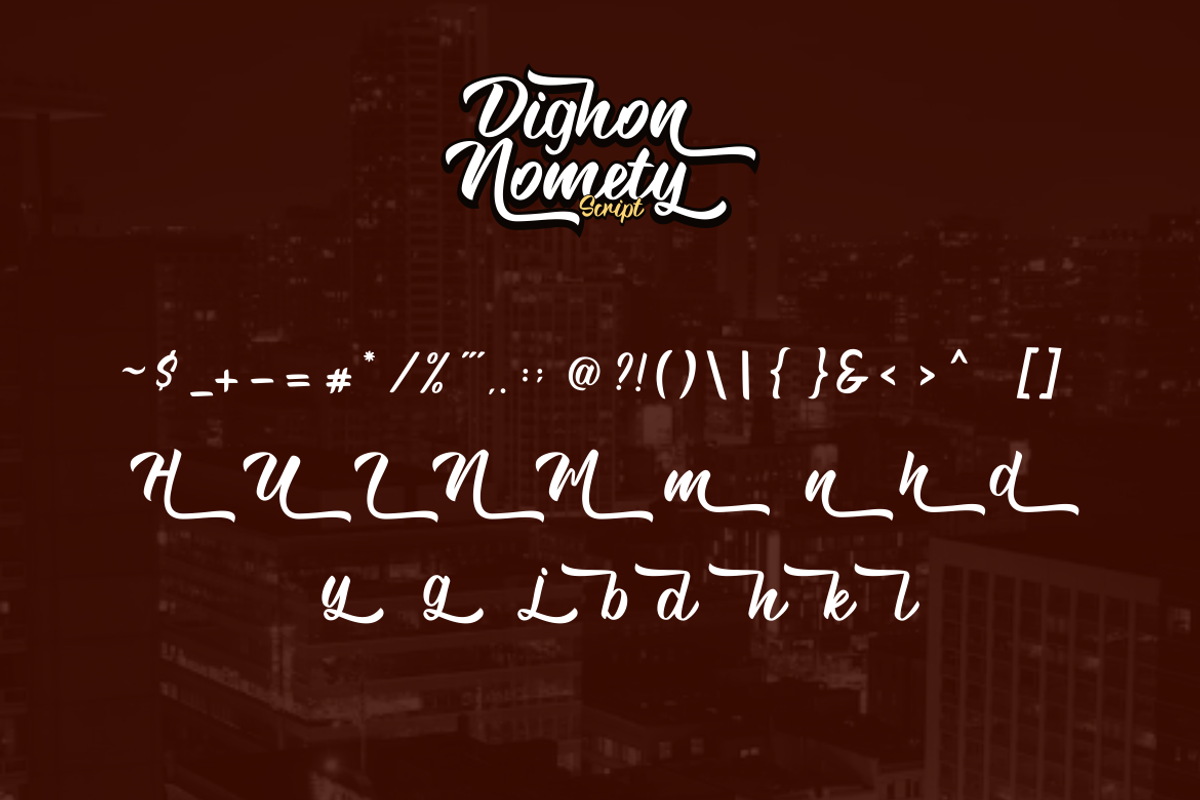 Dighon Nomety Font, a Script Font by Onotype (Photo 5 of 5)