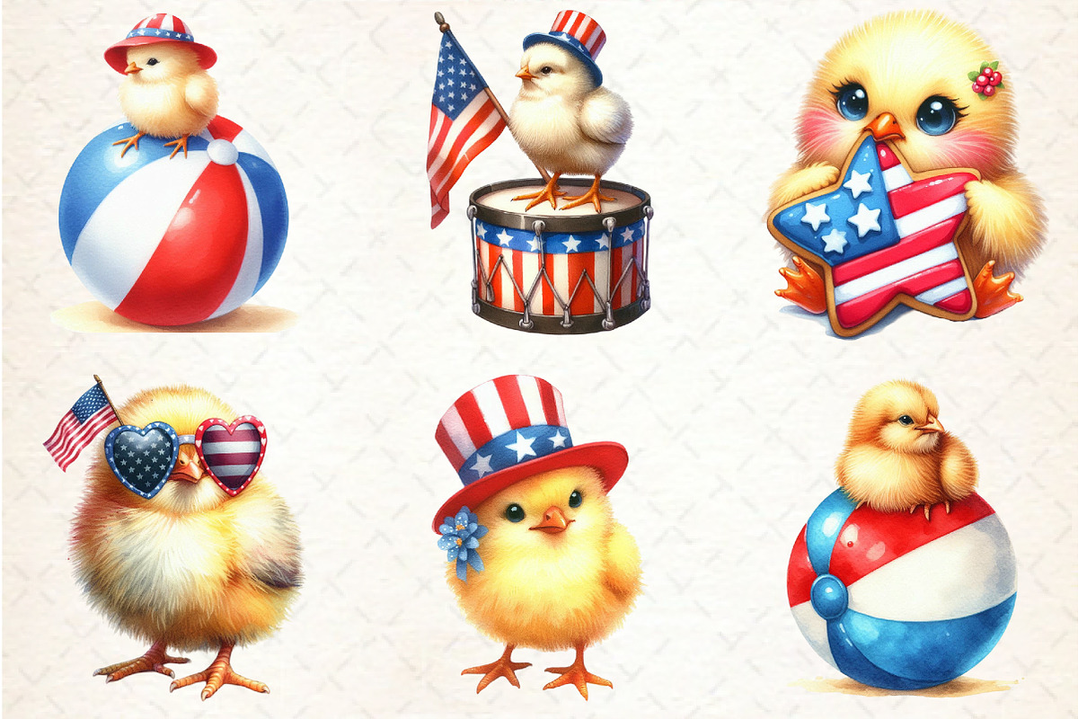 4th of July Chick Sublimation Clipar, a Seasonal Illustration by Rose Art (Photo 4 of 4)