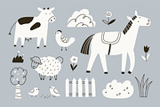 Cute farm animals, doodle scandi set, an Animal Illustration by Good Studio (Thumbnail 3 of 6)