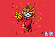 Halloween Pumpkin Devil Baby, a Person Illustration by MISS CHATZ (Thumbnail 2 of 3)