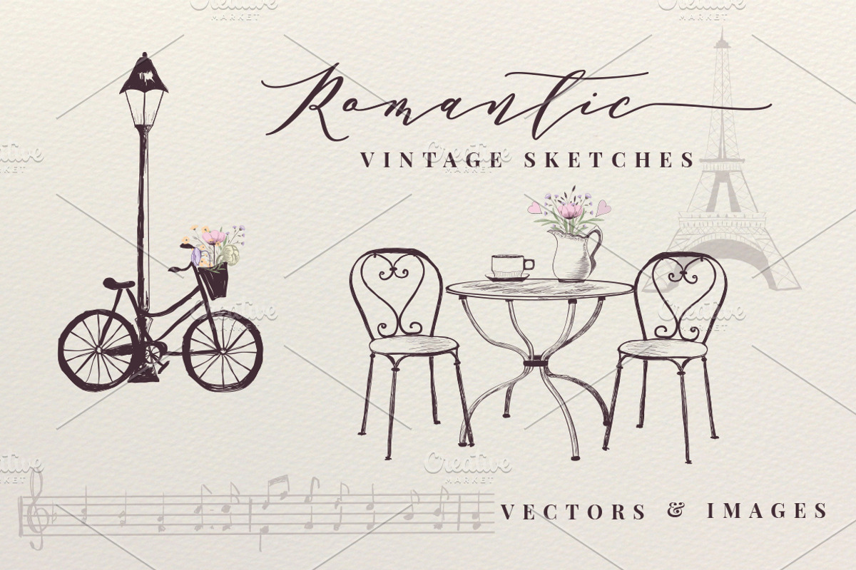Romantic Vintage Sketches, an Illustration by Friendly Label (Photo 1 of 5)