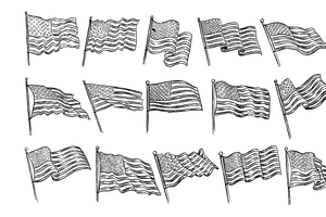 American Flag Handdrawn Collection