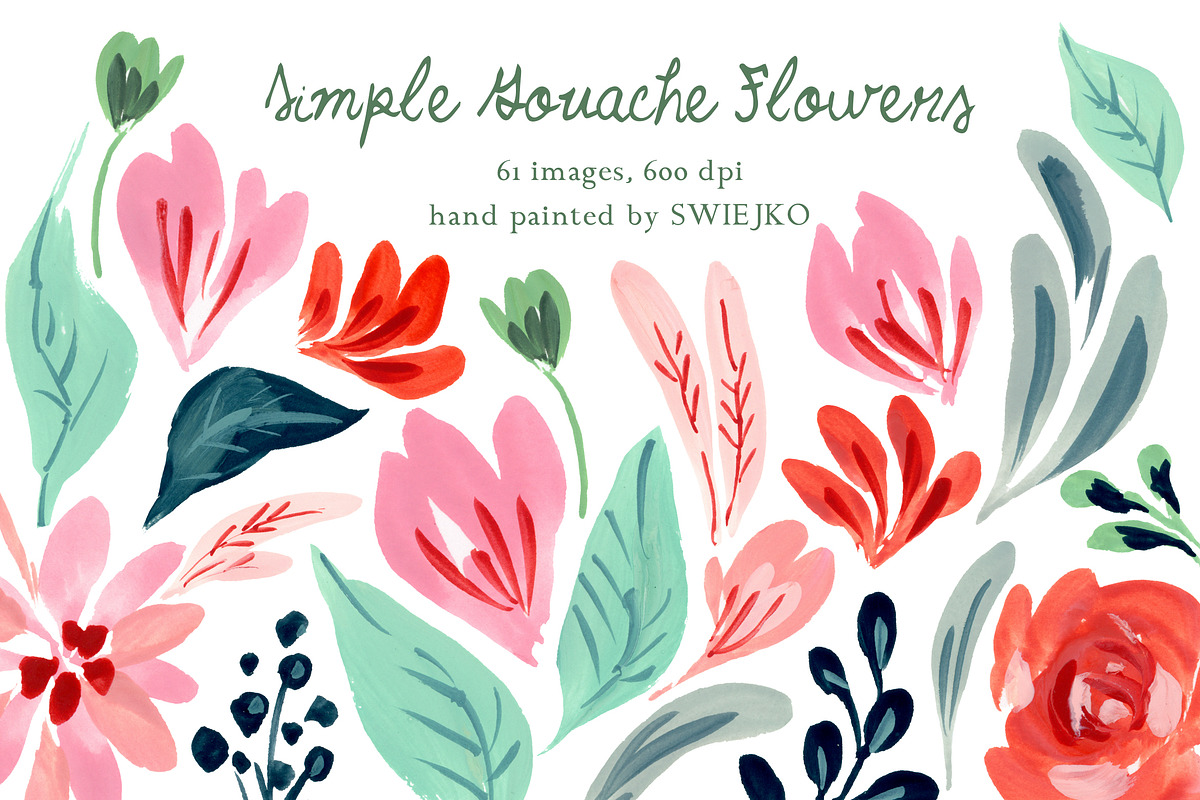 Simple Gouache Flowers, a Decorative Illustration by swiejko (Photo 1 of 5)