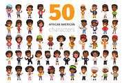 African American Characters Set, a Person Illustration by Voysla's Shop (Thumbnail 1 of 3)