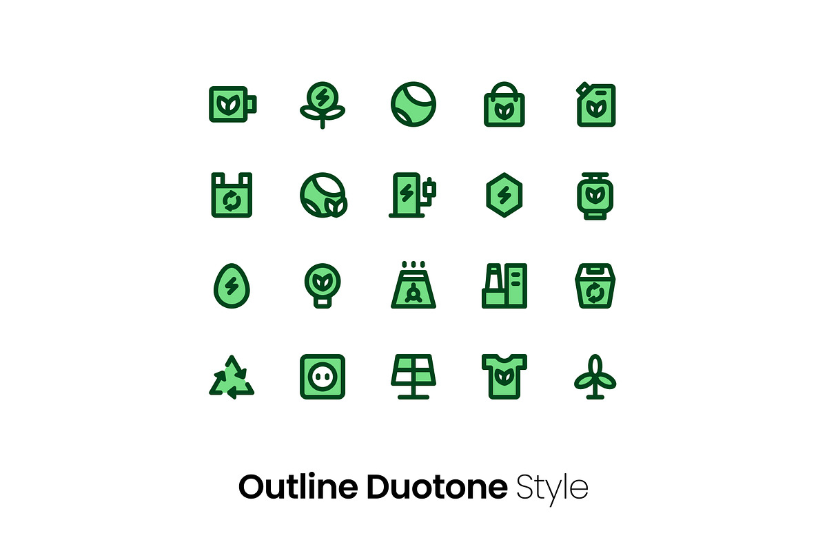 6 Styles Ecology Icon Pack, a Duotone Icon by hafizhhapis (Photo 6 of 7)