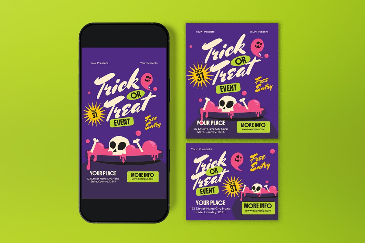 Trick Or Treat Event Flyer, a Flyer Template by graphicook (Photo 3 of 3)