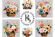 Watercolor Spring Flowers Clipart, an Illustration by Black Bird Studio (Thumbnail 5 of 5)
