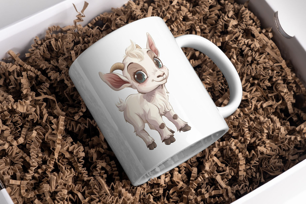 8 Baby Goat Clipart Set, an Animal Illustration by Inknfolly (Photo 6 of 6)