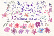 Purple Fantasy. Floral Watercolor, an Illustration by Art & Things (Thumbnail 6 of 6)