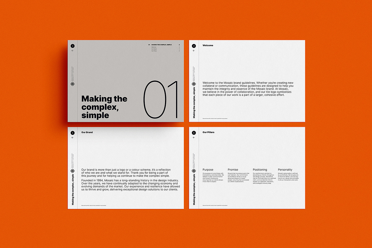 Mosaic Brand Guidelines Template, a Templates & Theme by Crafted by AKD (Photo 2 of 14)