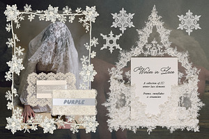 Winter in Lace: Collage Kit, an Object Graphic by Purple