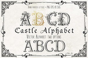 CASTLE STYLE ALPHABET - vector kit, a Decorative Illustration by My Space Garden