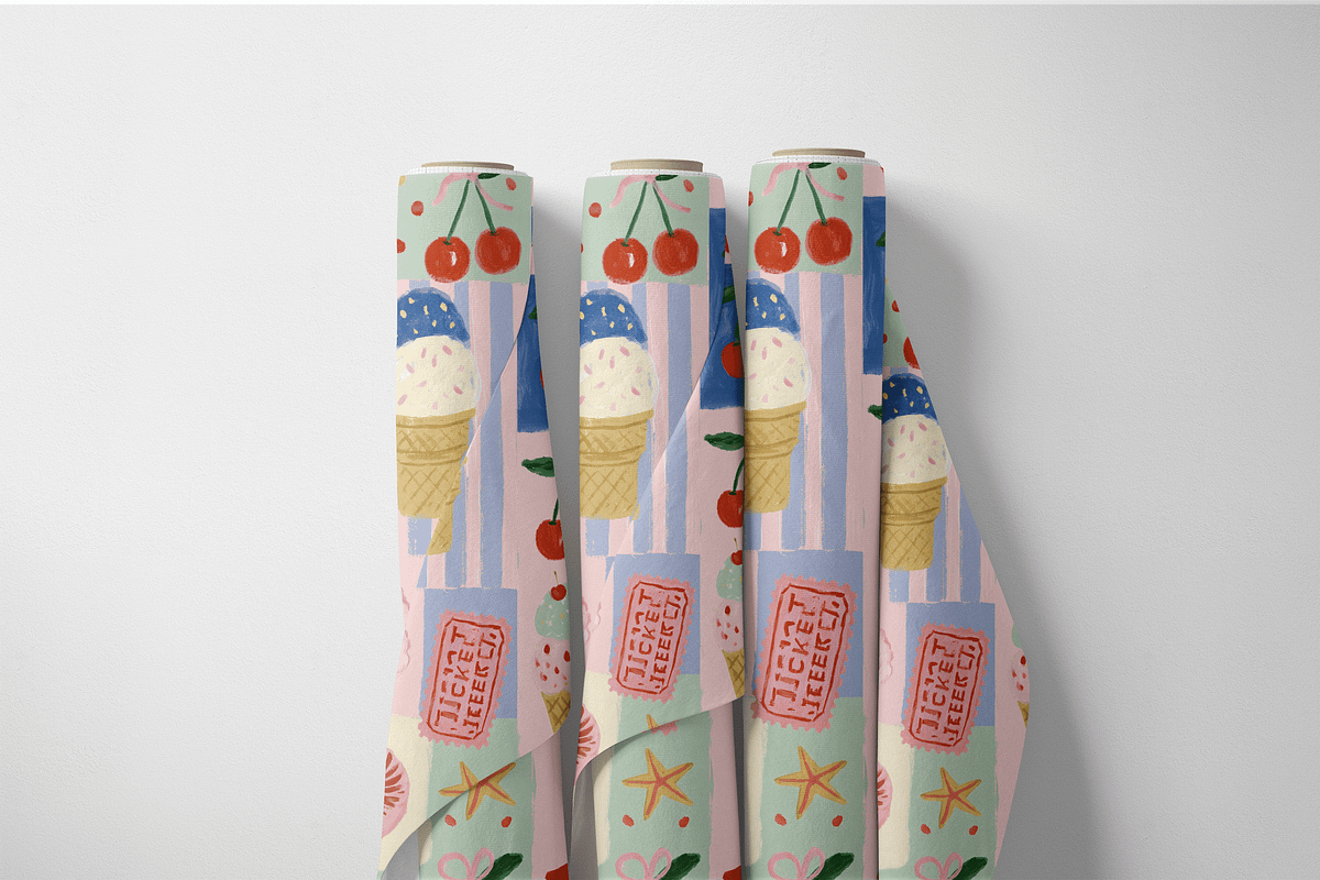 Seamless Ice Cream Skates Pattern, a Pattern Graphic by Pati Charm Studio (Photo 6 of 6)