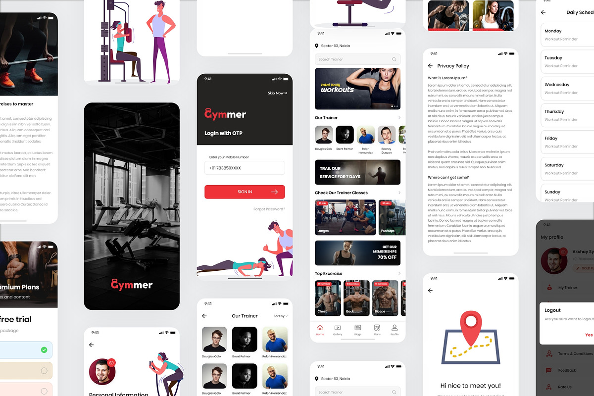Gymmer UI Kit, an UI Kit Template by SyalUIUX (Photo 5 of 6)
