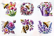 Spring bees clipart, an Illustration by RobertsArt (Thumbnail 4 of 7)