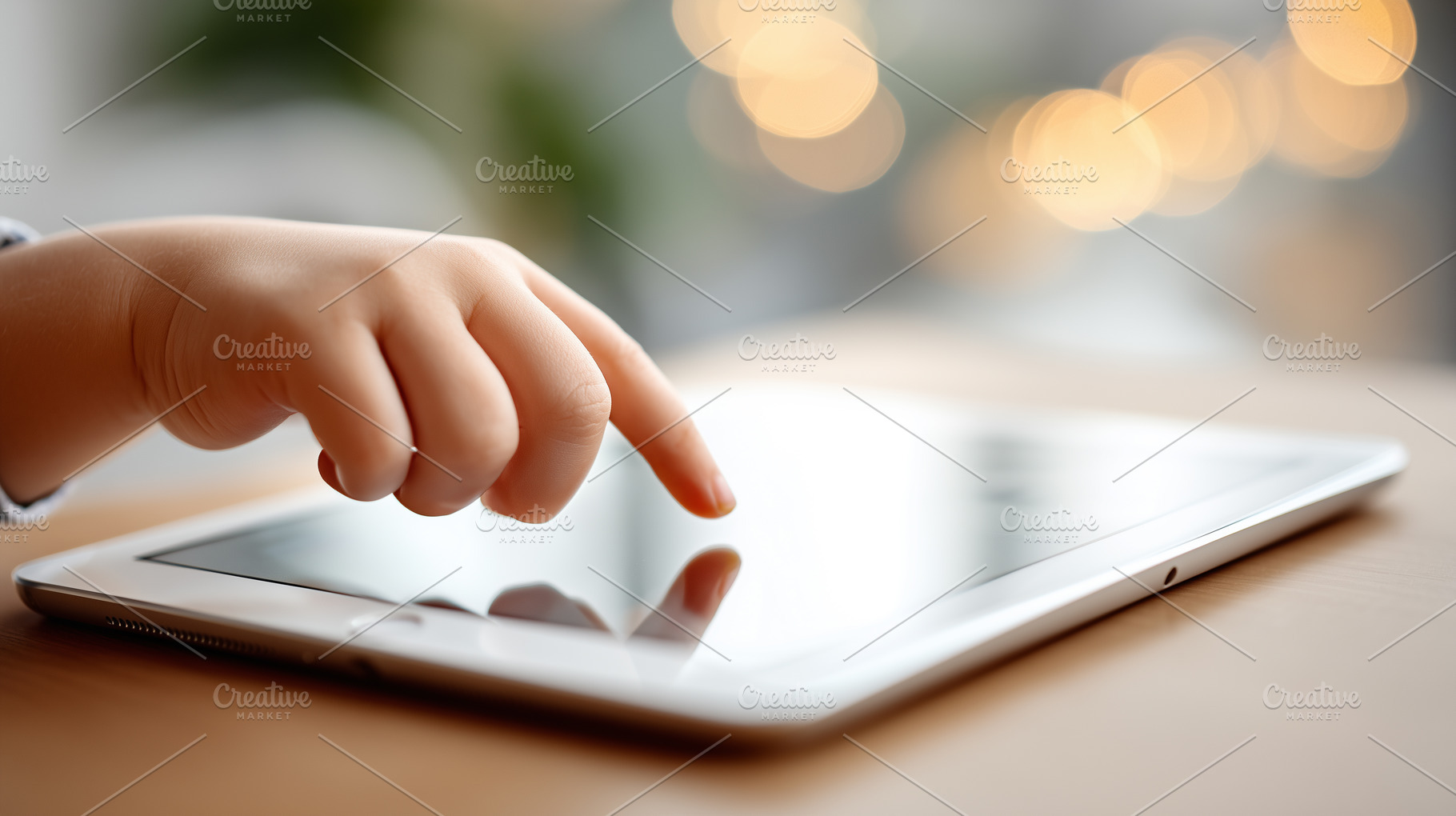 Child's hand touches the screen of, a Technology Photo by MistyDay