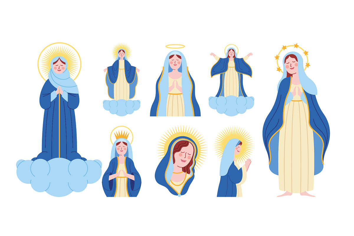 Miraculous Virgin Illustration Set