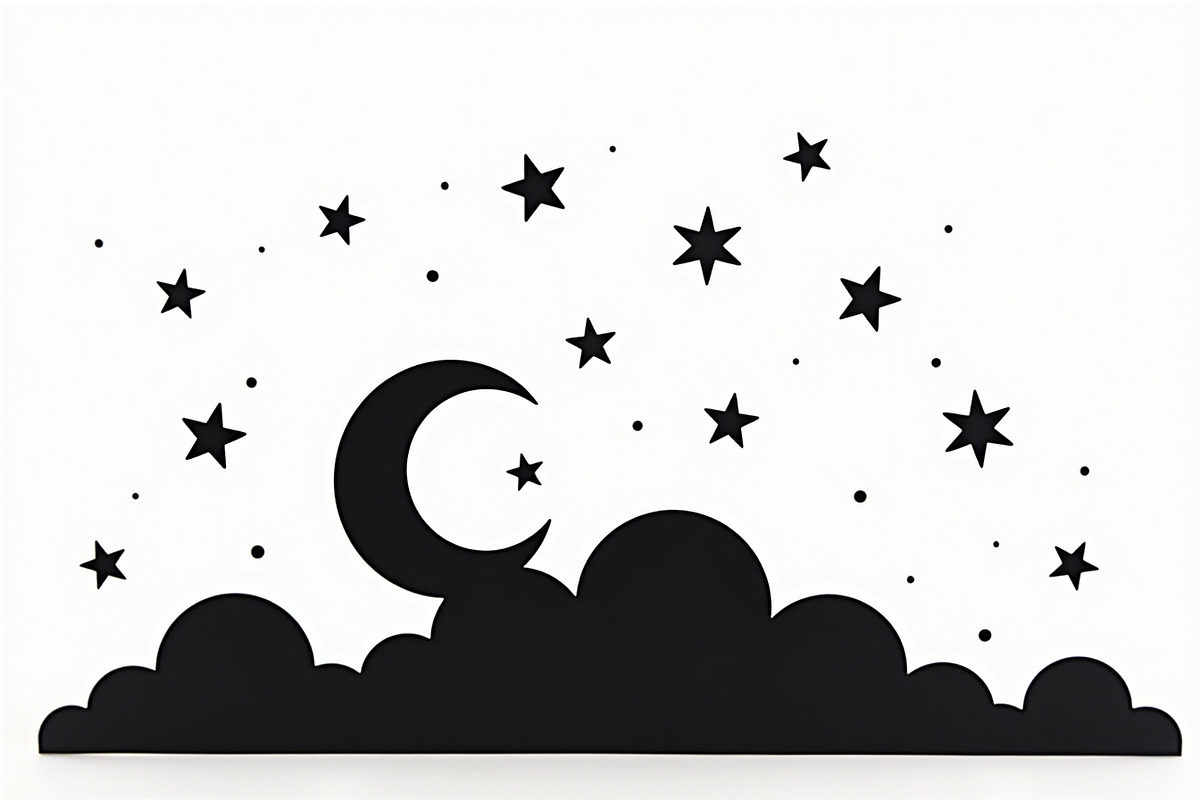 Crescent Moons and Star Silhouette, an Illustration by Amazin_art (Photo 10 of 31)