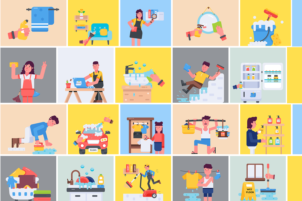 Animated Housekeeping Icons, a Duotone Icon by Prosymbols (Photo 5 of 10)