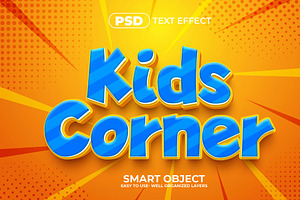 Kids Corner 3D Editable Text Effect