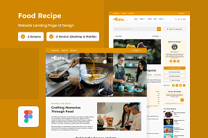 Eato - Food Recipe Landing Page V2, a Landing Page Template by twinstd