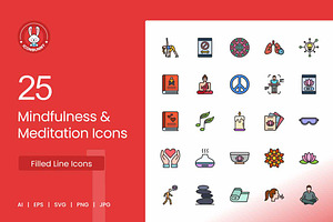 Mindfulness & Meditation Filled Line, an Icon by IconBunny