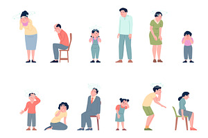 Stress characters. Tired office, a Person Illustration by LadadikArt