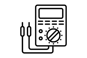 Voltmeter Line Icon, an Icon by Pexelpy