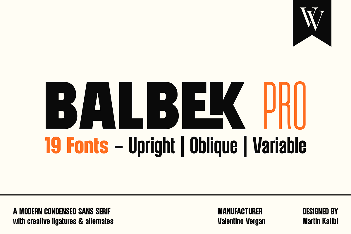 Balbek Pro - Modern Sans Serif, a Sans Serif Font by Valentino Vergan (Photo 1 of 18)