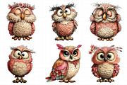 Funny Spring Owl Clipart, an Illustration by Daily.Designs (Thumbnail 3 of 8)