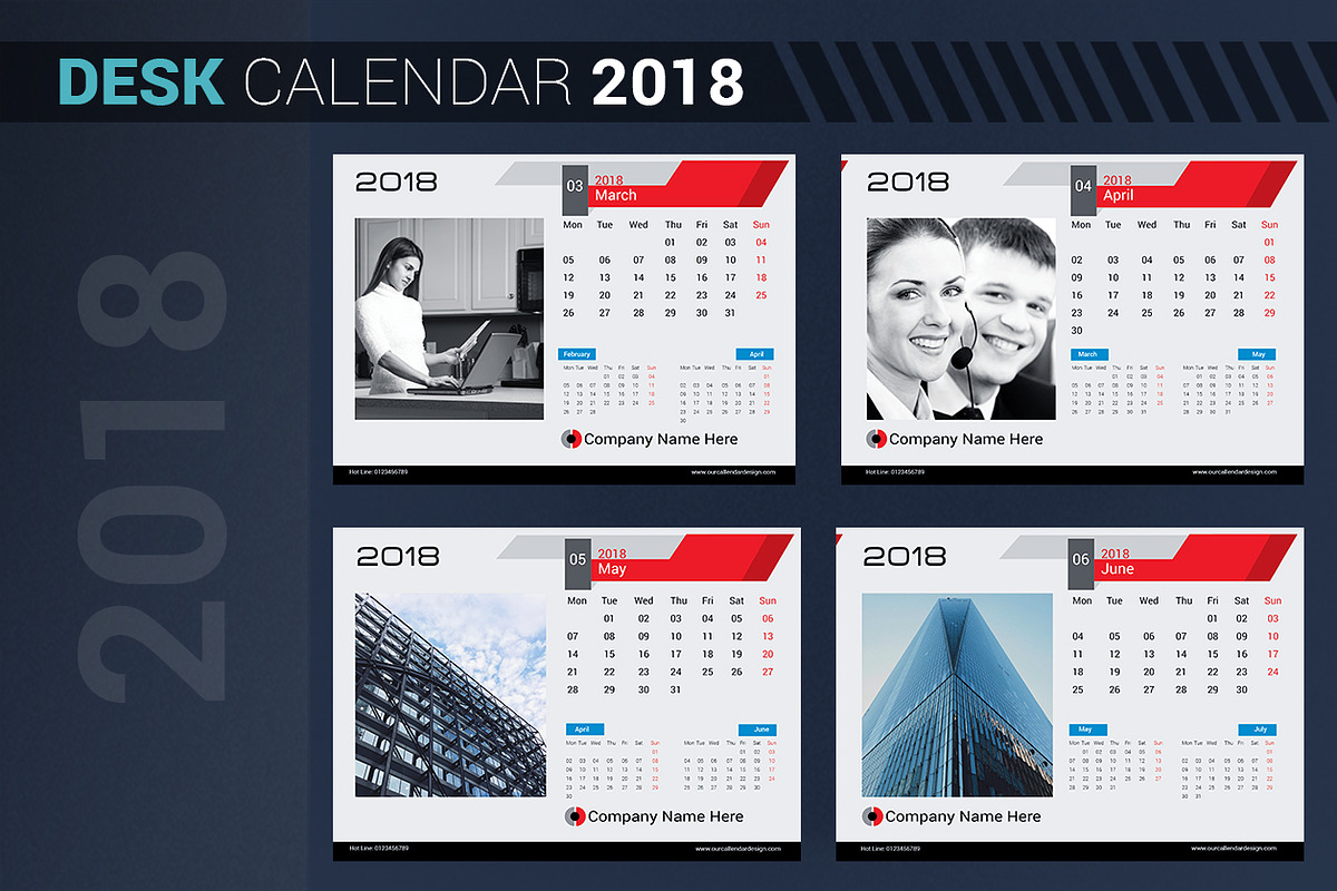 Desk Calendar 2018, a Stationery Template by artico (Photo 4 of 5)