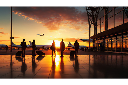 departure silhouette airport, a Background Photo by pikepicture