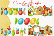 Watercolor Happy Easter Clipart, a Seasonal Illustration by Andre_Eva (Thumbnail 8 of 12)
