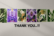 Green & Purple Botanical Wall Art, a Wallpaper Graphic by Helospace (Thumbnail 10 of 10)
