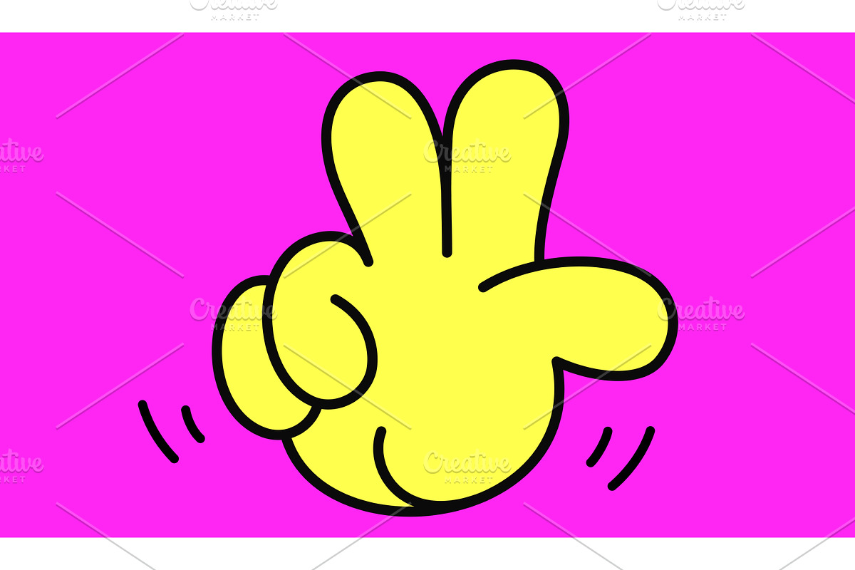 Victory sign for win. Hand gesture, a Person Illustration by Foxys Graphic