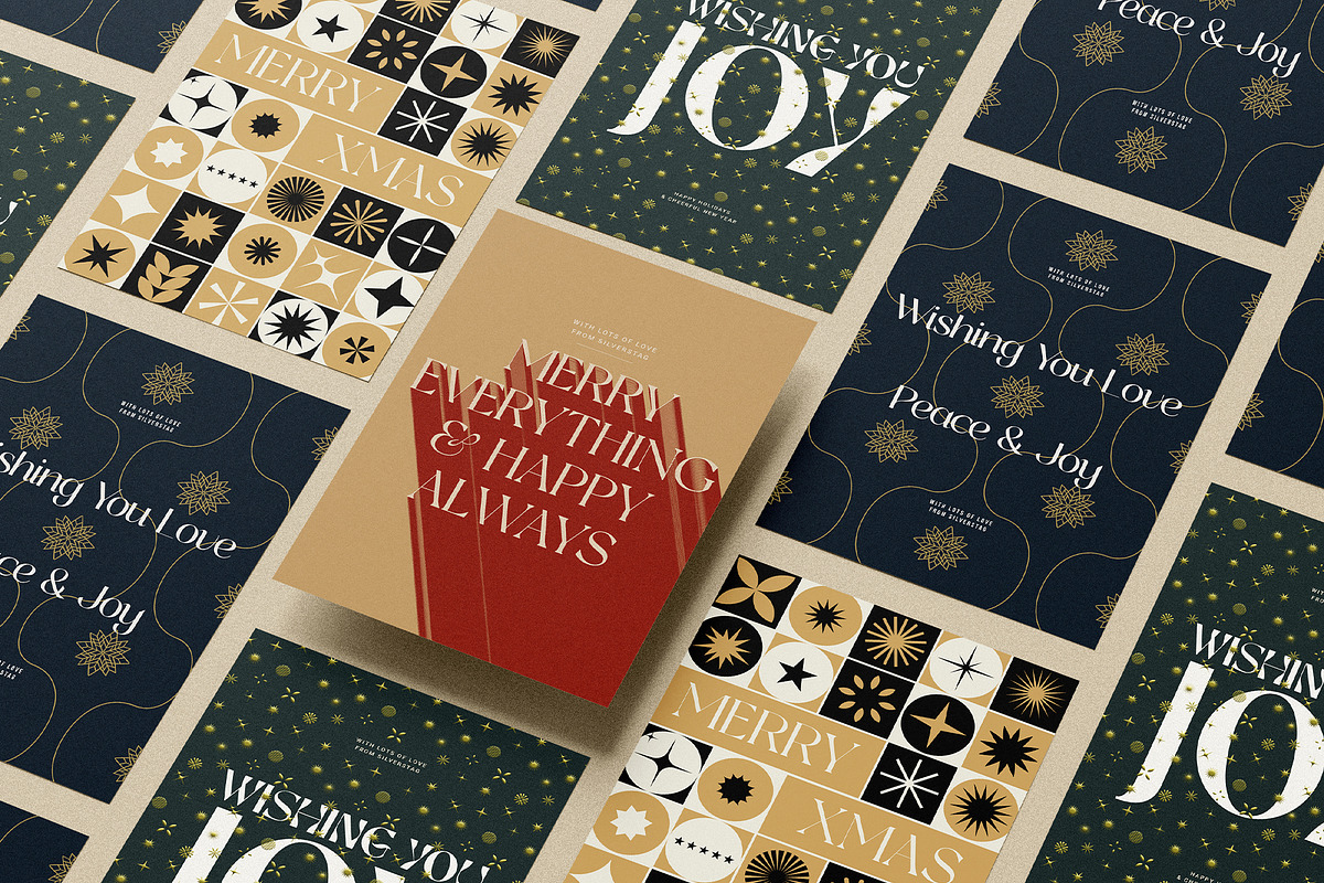 Modern Christmas Card Templates, a Print Template by SilverStag Type Foundry (Photo 1 of 11)