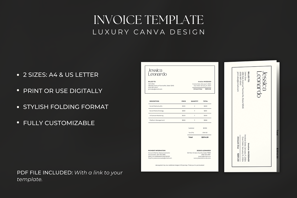Printable Invoice Template for Canva, a Branding & Logo Template by Meraki Templates (Photo 2 of 8)