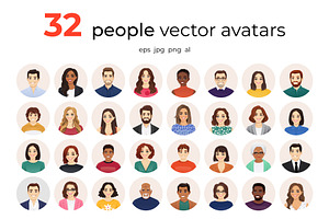 Smiling people avatar collection, a Person Illustration by Volha Hlinskaya