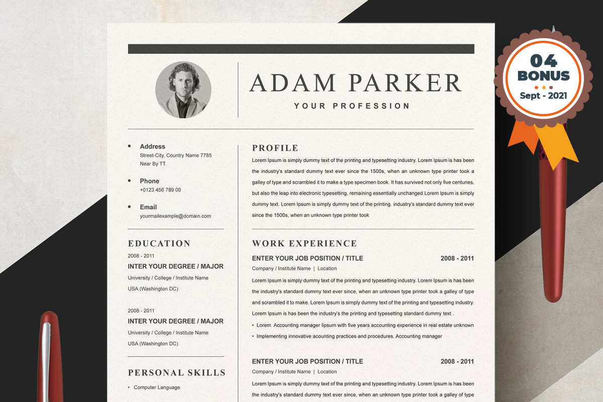 Resume/CV Bundle | 200+ for $29, a Resume Template by ResumeInventor (Photo 195 of 207)