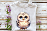 Watercolor Baby Owl Clipart, an Illustration by Rose Art (Thumbnail 5 of 7)