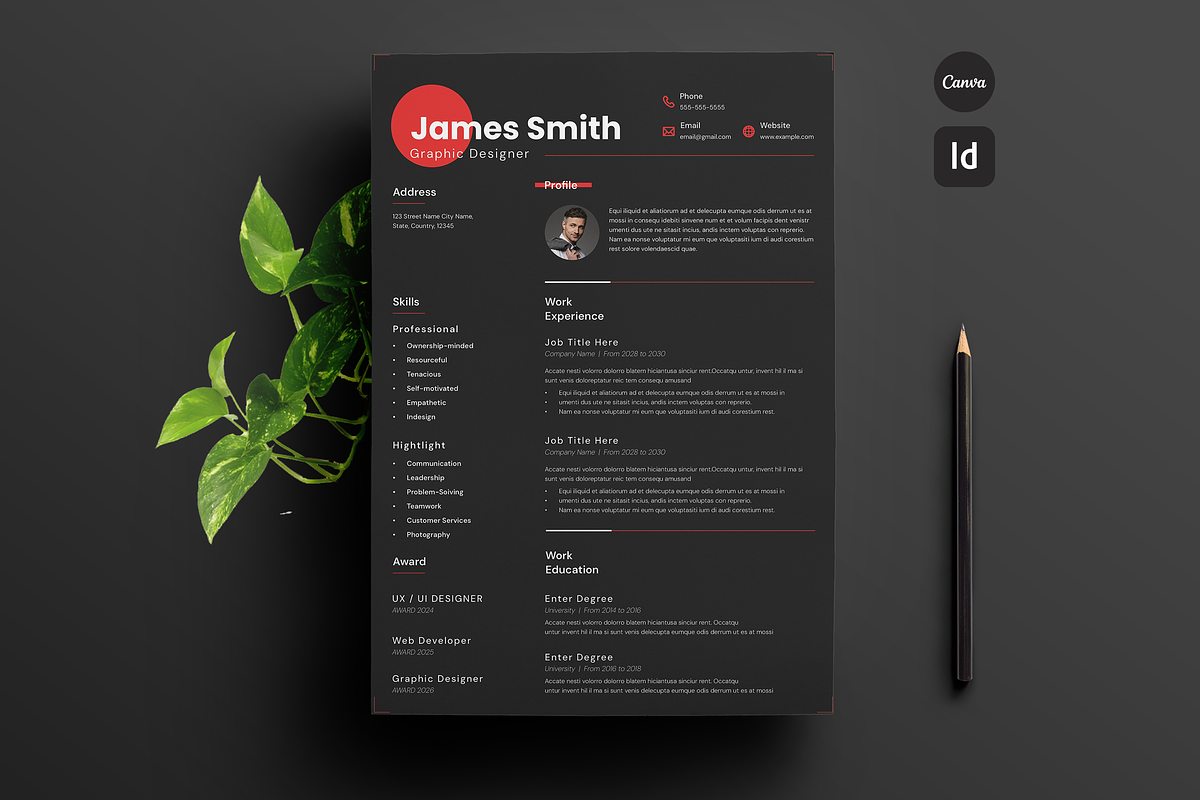 Black & Neutral Resume Template