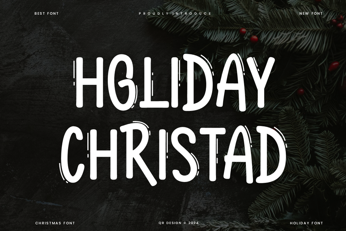Holiday Christad - Christmas Font, a Font by QR Design Studio (Photo 1 of 6)