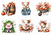 Watercolor Autumn Squirrel Clipart, an Illustration by DreamPrint404 (Thumbnail 2 of 6)