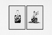 sailboat in bottle stencil v4, a Decorative Illustration by TaKong Magics (Thumbnail 3 of 5)