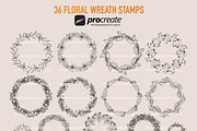 Procreate floral wreath stamp brush, a Brush Add-On by PDknyStudio (Thumbnail 3 of 4)