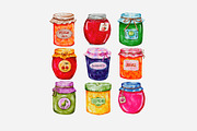 Fruit jam watercolor digital png, a Food Illustration by Julia Bogdan (Thumbnail 2 of 6)