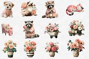 Spring Nursery Peonies Garden Clipar, an Illustration by Designworld (Thumbnail 2 of 5)