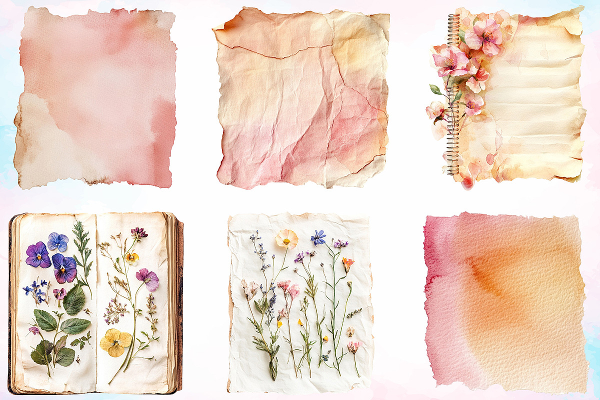 Watercolor Paper Note Boho Clipart, a Seasonal Illustration by Canvas Craft (Photo 2 of 3)